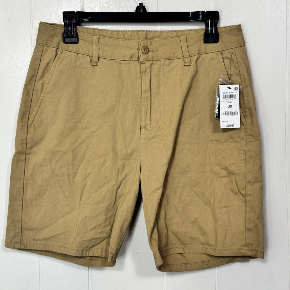 And Now This Men's Khaki Core Shorts Size 30 Casual Flat‎ Front Cotton Blend